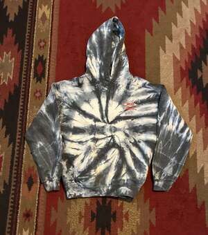 Jacks Surfboards Tie-Dye Pullover Hoodie Black White Men's Size Medium
